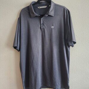 Travis Mathew Mens Golf Polo Shirt Short Sleeve Embroidered Logo Gray Size XL